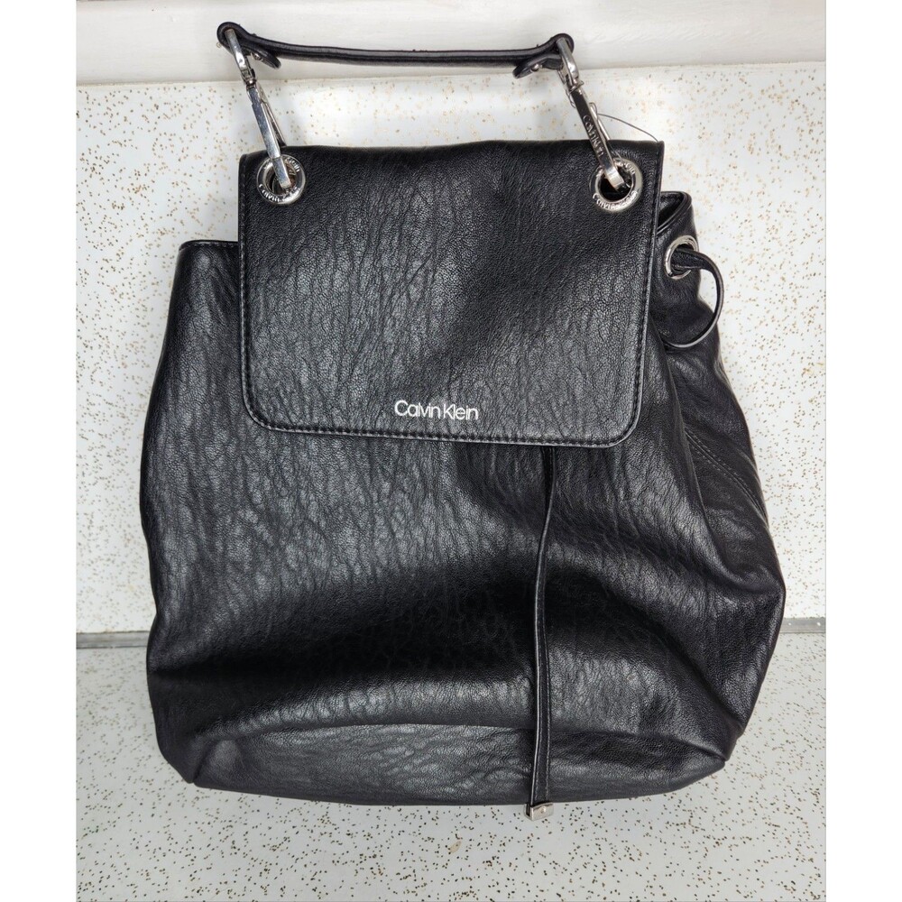 Black Calvin Klein Sonoma Backpack Handbag- Black 13" x  11"